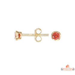 Boucles d'Oreilles en Plaqué Or avec Solitaire Orange Carla Nogueres Garantie 2 ans