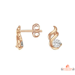 Boucles d'oreilles Carla Nogueres en plaqué or motif flamme avec pierre oxyde de zirconium - Garantie 2 ans