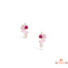 Boucles d'Oreilles Plaqué Or Pierre rose - Carla Nogueres - Garantie 2 ans