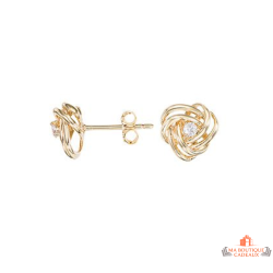 Boucles d'Oreilles Plaqué Or Carla Nogueres Garantie 2 ans avec Motif Nœud.