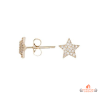 Boucles d'Oreilles Plaqué Or Carla Nogueres Garantie 2 ans avec Motif Étoile en Oxyde de Zirconium