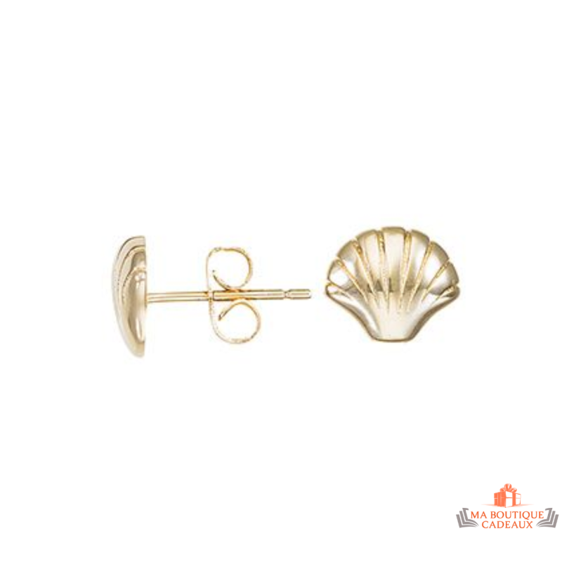 Boucles d'Oreilles Coquillage en Plaqué Or Carla Nogueres Garantie 2 ans