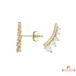 Boucles d'Oreilles Plaqué Or Ensemble de Pierres Carla Nogueres Garantie 2 ans