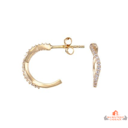 Boucles d'Oreilles Plaqué Or Demi-Cercle en Oxyde de Zirconium Carla Nogueres - Carla Nogueres - Garantie 2 ans