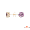 Boucles d'Oreilles Plaqué Or Motif Solitaire Violet 8mm de Carla Nogueres - Garantie 2 ans