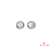 Boucles d'Oreilles Acier Motif Cercle avec Pierre en Verre de Carla Nogueres - Garantie 2 ans