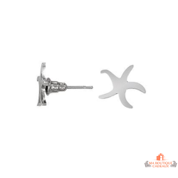 Boucles d'Oreilles Acier Motif Étoile de Mer - Carla Nogueres | Garantie 2 ans