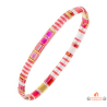 Bracelet extensible femme Carla Nogueres avec cristaux japonais multicolores - Garantie 2 ans