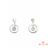 Boucles d'oreilles en argent 925/1000 avec motif de deux cercles - Carla Nogueres - Garantie 2 ans