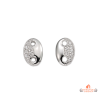 Boucles d'oreilles en argent 925/1000 avec motif ovale en oxyde de zirconium - Carla Nogueres - Garantie 2 ans