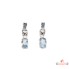 Boucles d'oreilles pendantes en argent 925/1000 avec pierre bleue en oxyde de zirconium - Carla Nogueres - Garantie 2 ans