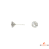 Boucles d'oreilles en argent 925/1000 motif solitaire en oxyde de zirconium - Carla Nogueres - Garantie 2 ans