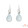 Boucles d'oreilles en argent 925/1000 motif goutte d'eau avec pierre blanche - Carla Nogueres - Garantie 2 ans