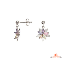 Boucles d'Oreilles Fleur de Lotus Tutti Frutti Argent 925/°° - Carla Nogueres Garantie 2 ans