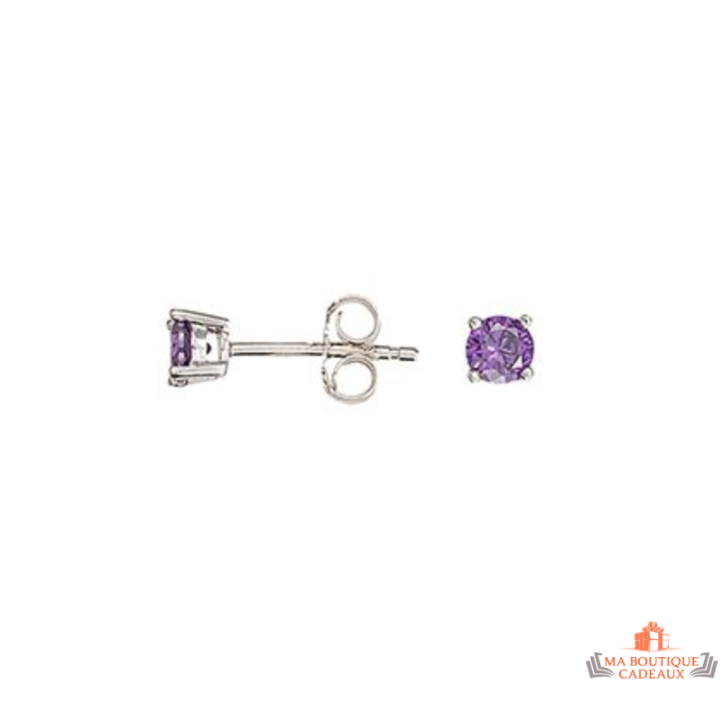 Boucles d'Oreilles Pierre Améthyste Argent 925/°° - Carla Nogueres Garantie 2 ans