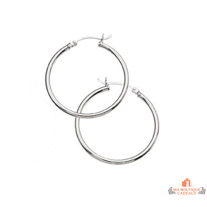 Boucles d'Oreilles Anneau 30mm Argent 925/°° - Carla Nogueres Garantie 2 ans