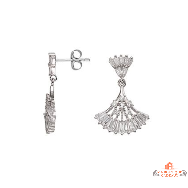 Boucles d'Oreilles Pendantes Plumes Argent 925/°° - Carla Nogueres Garantie 2 ans