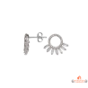 Boucles d'oreilles Carla Nogueres argent 925/°° motif cercle et plumes, garantie 2 ans.