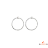 Boucles d'oreilles Anneau Perle Imitation Carla Nogueres en argent 925/°°, garantie 2 ans