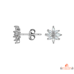 Boucles d'oreilles Fleur Carla Nogueres en argent 925/°°, garantie 2 ans
