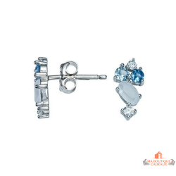Boucles d'Oreilles Ensemble de Pierres Bleues Carla Nogueres - Garantie 2 ans