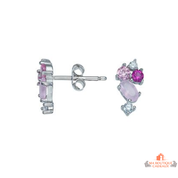 Boucles d'Oreilles Ensemble de Pierres Roses Carla Nogueres - Garantie 2 ans