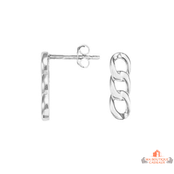 Boucles d'oreilles en argent 925/°° Carla Nogueres avec trois anneaux enlacés, fermoir papillons, garantie 2 ans