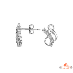 Boucles d'oreilles en argent 925/°° motif note de musique Carla Nogueres, fermoir papillons, garantie 2 ans