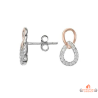 Boucles d'oreilles en argent 925/°° rosé motif infini Carla Nogueres, fermoir papillons, garantie 2 ans