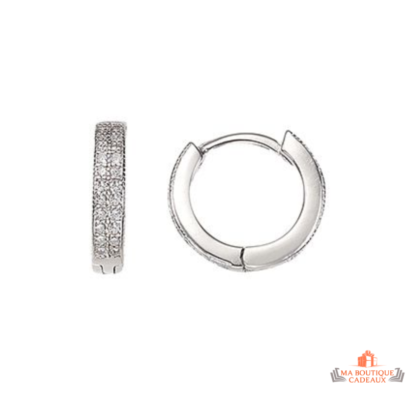 Boucles d'oreilles anneau en argent 925/°° Carla Nogueres, fermoir brisure, garantie 2 ans