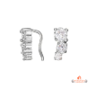 Boucles d'oreilles Carla Nogueres en argent 925/°° avec trois oxydes de zirconium, fermoir ASSI, garantie 2 ans