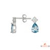 Boucles d'Oreilles Pendantes Pierre Bleu Aqua Carla Nogueres Garantie 2 ans