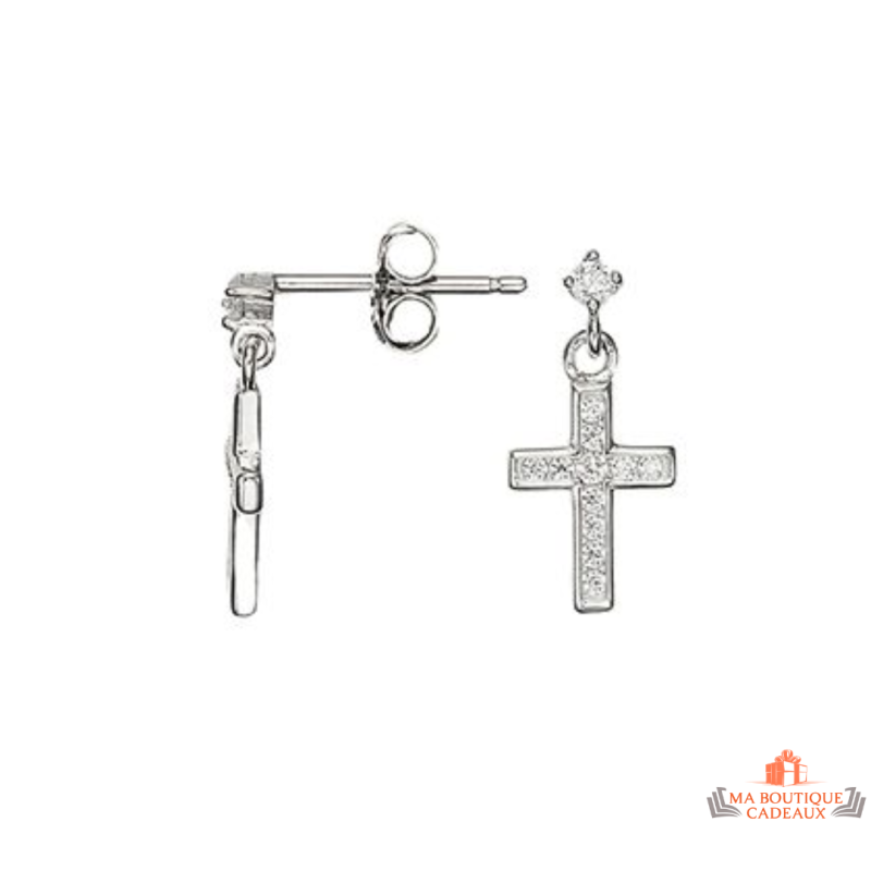 Boucles d'Oreilles Croix Carla Nogueres Garantie 2 ans