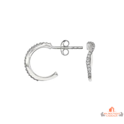 Boucles d'oreilles en argent 925/°° Carla Nogueres avec anneau en zirconium, garantie 2 ans.