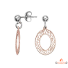 Boucles d'oreilles en argent rosé 925/°° Carla Nogueres avec cercle, garantie 2 ans.