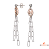 Boucles d'oreilles pendantes en argent rosé 925/°° Carla Nogueres avec chaînes, garantie 2 ans.