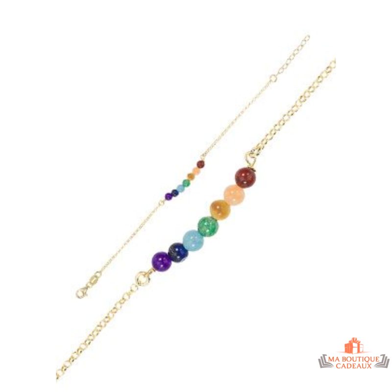 Bracelet en argent 925/°° avec pierres multicolores Carla Nogueres, Garantie 2 ans