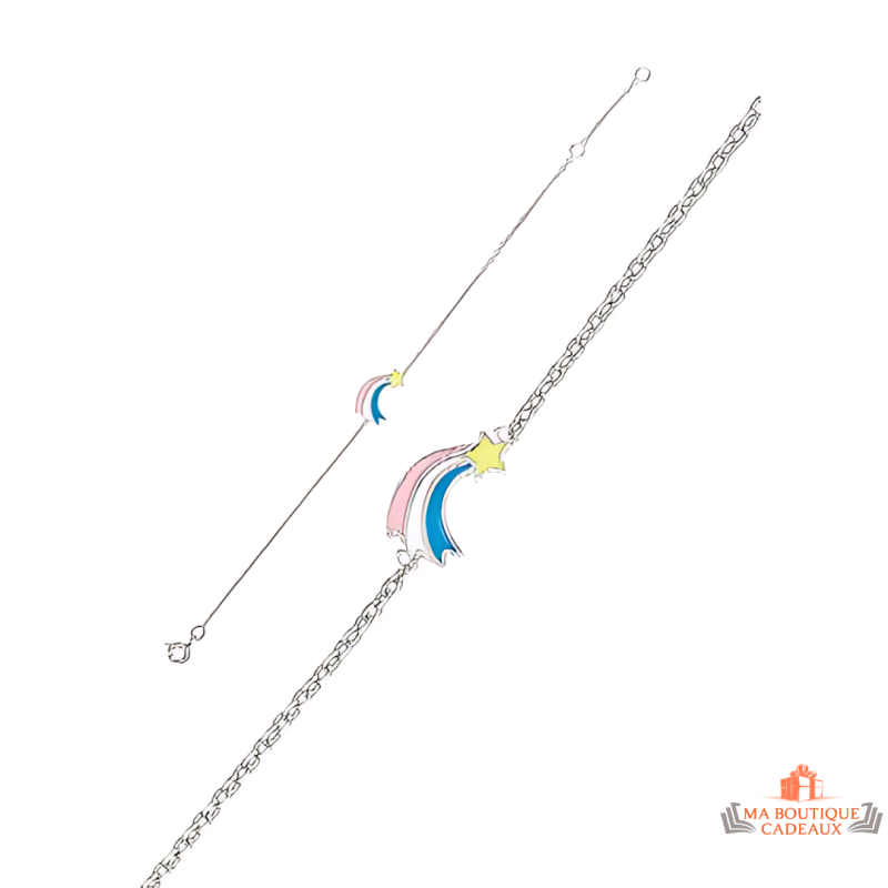 Bracelet en argent 925/°° avec motif arc-en-ciel, Carla Nogueres, Garantie 2 ans