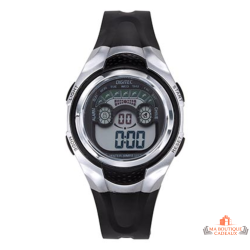 Montre Enfant LCD Inotime - Bracelet Plastique Noir - Sport - Garantie 2 ans