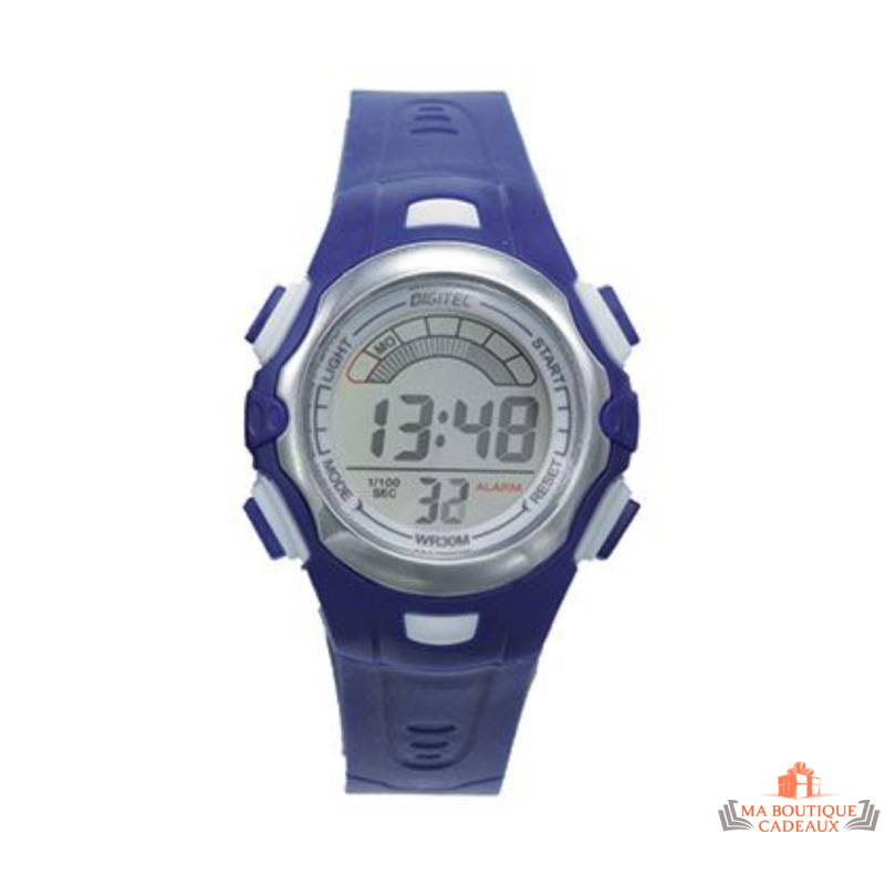 Montre Femme LCD Inotime - Bracelet Plastique Bleu Foncé - Garantie 2 ans