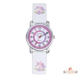 Montre Enfant Inotime - Apprentissage de l'Heure - Bracelet Licorne Blanc - Garantie 2 Ans