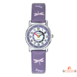 Montre Enfant Inotime - Apprentissage de l'Heure - Bracelet Libellule Violet - Garantie 2 Ans