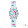 Montre Enfant Inotime - Apprentissage de l'Heure - Bracelet Cœurs Vert Clair - Garantie 2 Ans