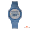 Montre femme Inotime LCD avec bracelet bleu foncé, cadran digital gris moyen, garantie 2 ans.