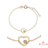 Bracelet Carla Nogueres en plaqué or avec cœur et zirconium - Garantie 2 ans