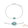 Bracelet Carla Nogueres en argent 925/°° avec goutte en zirconium bleu, garanti 2 ans.