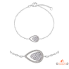 Bracelet Carla Nogueres en argent 925/°° avec motif goutte en zirconium, garanti 2 ans.