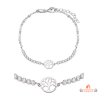 Bracelet Carla Nogueres en argent 925/°° avec arbre de vie et mailles en zirconium, garanti 2 ans.