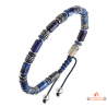 Bracelet Carla Nogueres en perles imitation bleues et laiton, garanti 2 ans.