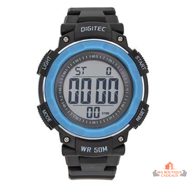 Montre Homme LCD Digitec (Inotime) avec Bracelet Plastique Noir - Garantie 2 ans